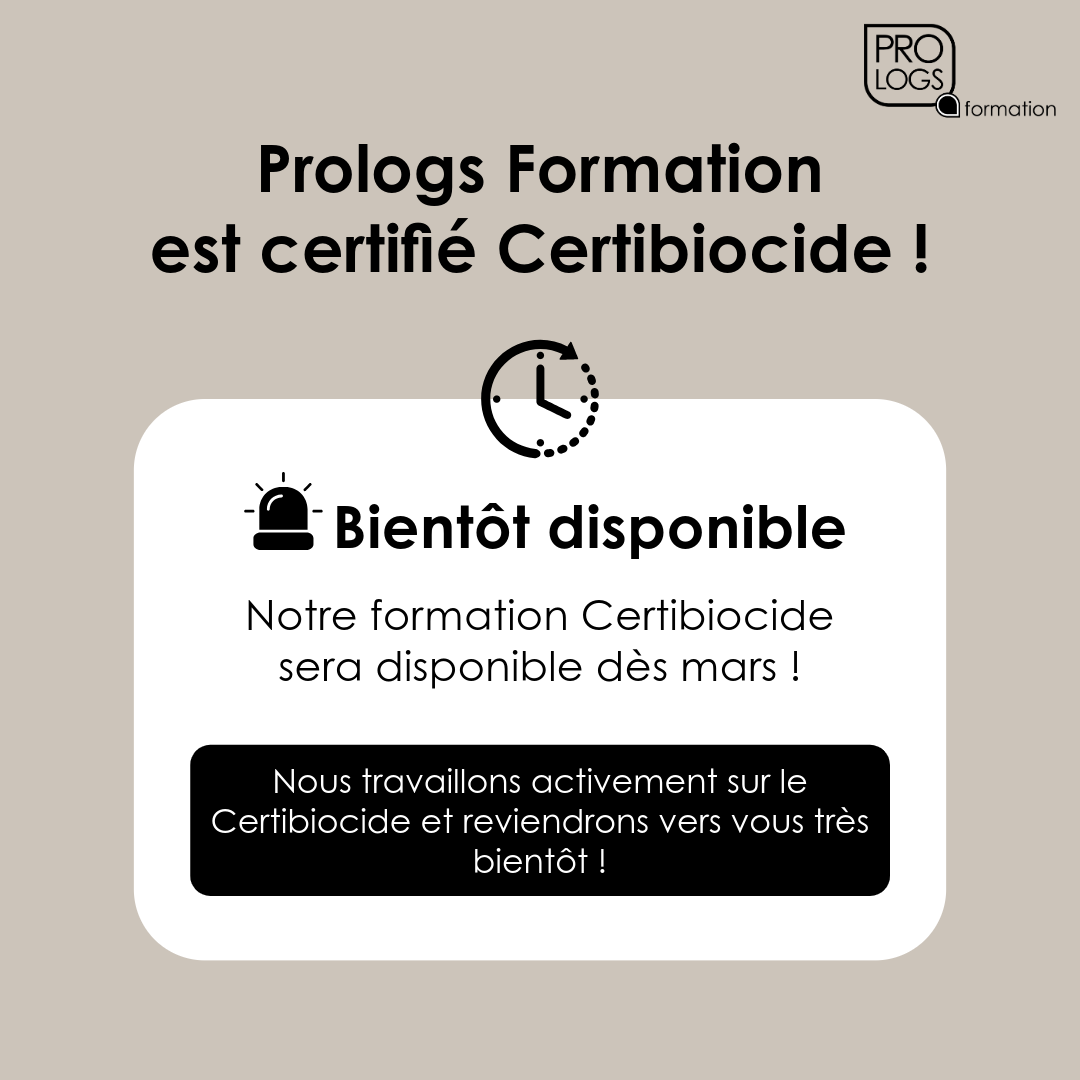 Formation Certibiocide Désinfectants Prologs Formation